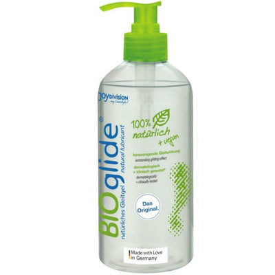 Flacon pompe BIOglide lubrifiant naturel packaging blanc et vert