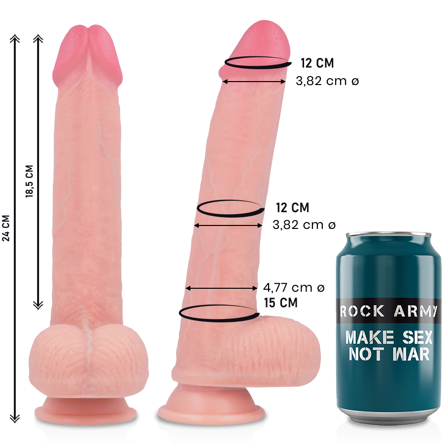 ROCKARMY - LIQUIDE SILICONE PREMIUM KINGCOBRA RÉALISTE 24 CM -O- 4.77 CM White Smoke