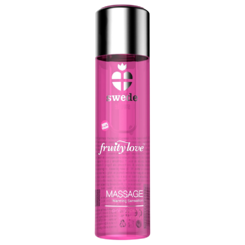Huile de massage couple effet chauffant - frambois & rhubarbe - 120 ml - Naturel Ethique