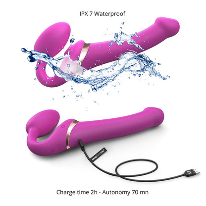 Gode ceinture multi orgasme Strap-On-Me à langue vibrante